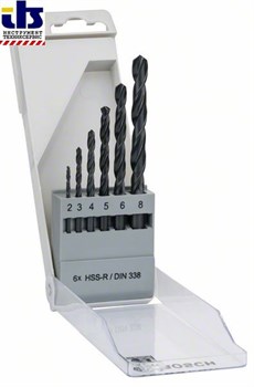 Набор из 6 свёрл по металлу Bosch HSS-R, DIN 338 2; 3; 4; 5; 6; 8 mm [2607018352]