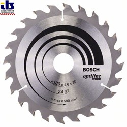 Пильный диск Bosch Optiline Wood 180 x 30/20 x 2,6 mm, 24 [2608640608]