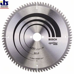 Пильный диск Bosch Optiline Wood 250 x 30 x 3,2 mm, 80 [2608640645]