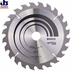 Диск пильный для циркулярок 235-30(25) OptilineWood 24зуб., BOSCH