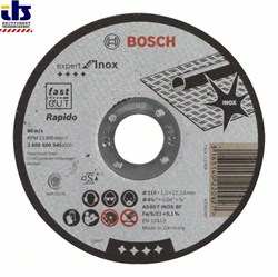 Отрезной круг, прямой, Bosch Expert for Inox - Rapido AS 60 T INOX BF, 115 mm, 1,0 mm [2608600545]