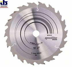 Пильный диск Bosch Speedline Wood 160 x 16 x 2,4 mm, 18 [2608640785]