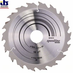 Пильный диск Bosch Speedline Wood 165 x 30 x 2,4 mm, 18 [2608640789]