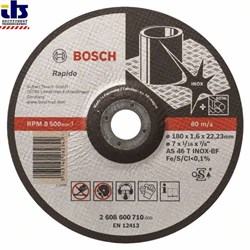 Отрезной круг, выпуклый, Bosch Expert for Inox - Rapido AS 46 T INOX BF, 180 mm, 1,6 mm [2608600710]