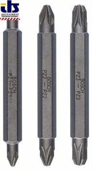 Набор из 3 двухсторонних насадок-бит Bosch PZ1, PZ2, PZ3; PZ1, PZ2, PZ3; 60 mm [2607001749]