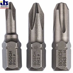 Набор из 3 насадок-бит Bosch Extra Hart (PH) PH1; PH2; PH3; 25 mm [2607001752]