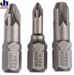 Набор из 3 насадок-бит Bosch Extra Hart (PZ) PZ1; PZ2; PZ3; 25 mm [2607001753]
