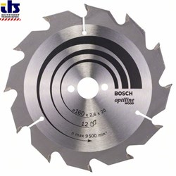 Пильный диск Bosch Optiline Wood 160 x 20/16 x 2,6 mm, 12 [2608641173]