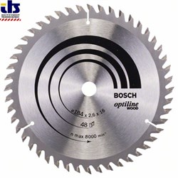 Пильный диск Bosch Optiline Wood 184 x 16 x 2,6 mm, 48 [2608641181]