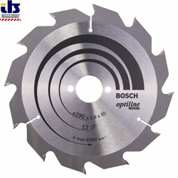 Пильный диск Bosch Optiline Wood 190 x 30 x 2,6 mm, 12 [2608641187]