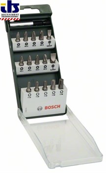 Набор из 16 бит Bosch Standard (HEX, PH, PZ, T) UH 54; S0,8x5,5; S1,2x8,0; PH1; PH2 (2x); PH3; PZ1; PZ2 (2x); PZ3; T15; T20; T25; T30; T40; 25 mm [2609255977]