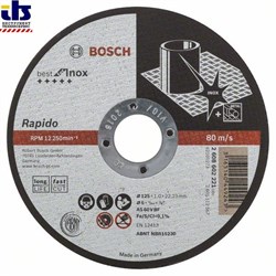 Отрезной круг, прямой, Bosch Best for Inox - Rapido Long Life A 60 W BF 41, 125 mm, 22,23 mm, 1,0 mm [2608602221]
