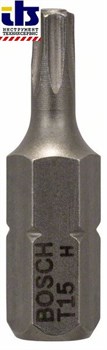 Бита Bosch T15, 25 мм, шестигранный хвостовик 1/4&quot;, ISO 1173 C6.3, Extra-Hart T15 25mm [2608521229]