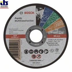 Отрезной круг, прямой, Bosch Rapido Multi Construction ACS 60 V BF, 115 mm, 1,0 mm [2608602384]