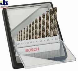 Набор из 13 свёрл по металлу Bosch Robust Line HSS-Co 1,5; 2; 2,5; 3; 3,2; 3,5; 4; 4,5; 4,8; 5; 5,5; 6; 6,5 mm [2607019926]