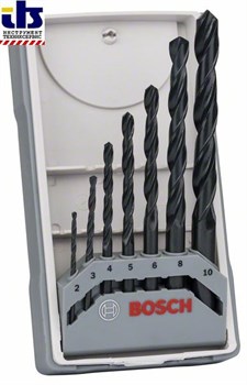 Набор из 7 свёрл по металлу Bosch HSS-R, DIN 338 2,3,4,5,6,8,10 [2607017036]