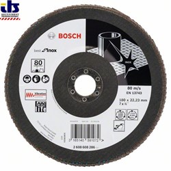 Лепестковый шлифкруг Bosch X581, Best for Inox 180 мм, 22,23, 80 [2608608286]