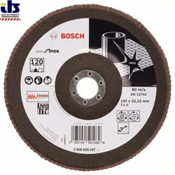 Лепестковый шлифкруг Bosch X581, Best for Inox 180 мм, 22,23, 120 [2608608287]