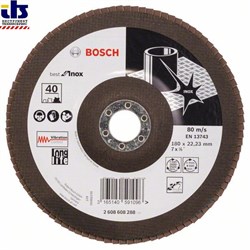 Лепестковый шлифкруг Bosch X581, Best for Inox 180 мм, 22,23, 40 [2608608288]