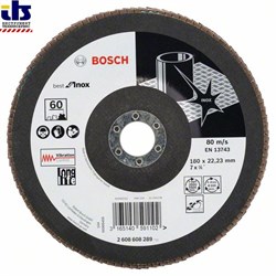 Лепестковый шлифкруг Bosch X581, Best for Inox 180 мм, 22,23, 60 [2608608289]