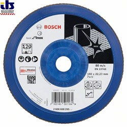 Лепестковый шлифкруг Bosch X581, Best for Inox 180 мм, 22,23, 120 [2608608295]