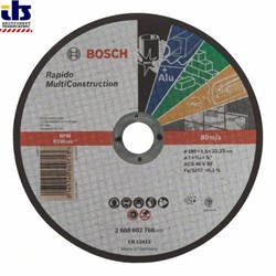 Отрезной круг, прямой, Bosch Rapido Multi Construction ACS 46 V BF, 180 mm, 1,6 mm [2608602766]