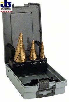Ступенчатое сверло 4-12/4-20/6-30 мм (3 шт) HSS-TiN Pro Box, BOSCH