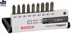 Набор из 10 насадок-бит Bosch Diamond Impact (смешанный) Diamond Impact, 10tlg. Set, 25 mm, PZ [2608522065]