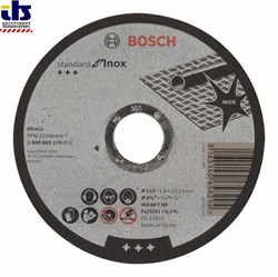 Отрезной круг, прямой, Bosch Standard for Inox WA 60 T BF, 115 mm, 22,23 mm, 1,6 mm [2608603170]