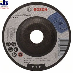 Обдирочный круг, выпуклый, Bosch Standard for Metal A 24 P BF, 115 mm, 22,23 mm, 6,0 mm [2608603181]