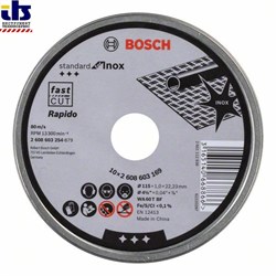 Отрезной круг, прямой, Bosch Standard for Inox - Rapido WA 60 T BF, 115 mm, 22,23 mm, 1,0 mm [2608603254]