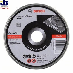Отрезной круг, прямой, Bosch Standard for Inox - Rapido WA 60 T BF, 125 mm, 22,23 mm, 1,0 mm [2608603255]