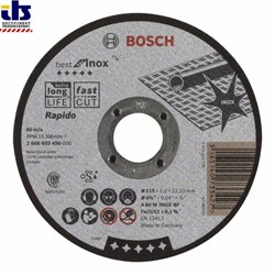 Отрезной круг, прямой, Bosch Best for Inox, Rapido A 60 W INOX BF, 115 mm, 1,0 mm [2608603490]