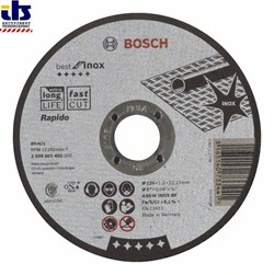 Отрезной круг, прямой, Bosch Best for Inox, Rapido A 60 W INOX BF, 125 mm, 1,0 mm [2608603492]