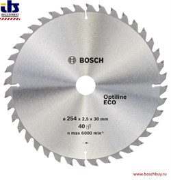 Диск для циркулярных ручных пил Bosch Optiline Eco 254-30 40 [2608641795] - фото 80035