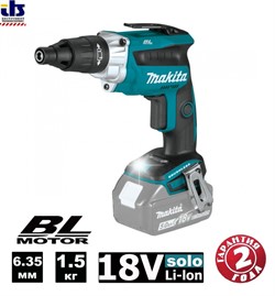 Шуруповерт аккумуляторный Makita DFS452Z б\щет. (18В,Li-ion,0-4000об\м,6-ти гран 1\4",1.5кг,кор,подсветка,б\акк и з\у) (DFS 452 Z) - фото 86471