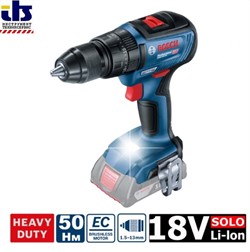 BOSCH GSB 18V-50 SOLO в коробке Шуруповерт-ударная дрель БЕСЩЕТОЧНАЯ (EC-motor) 18V, 50НМ, 2 скорости, EC-motor