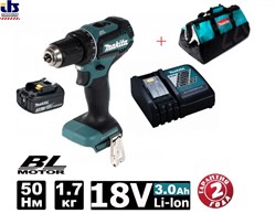 Makita DDF485RFB (DDF 485 Z + BL1830B + DC18RC + Сумка 831271-6) - фото 89104