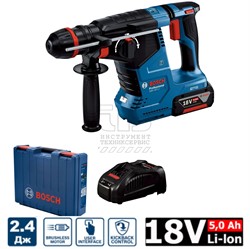 Перфоратор  GBH 187-LI  аккумуляторный  (18V / 1*5,0Ah / 2,4Дж / Кейс), BOSCH - фото 92716