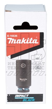 Головка ударная  1/2" 27 мм Impact Black (удлиненная), MAKITA - фото 92736