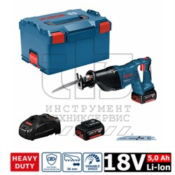 Сабельная пила  GSA 18V-LI  аккумуляторная  (18V / 2*5,0Ah / L-Boxx 238), BOSCH