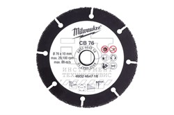 Алмазный диск Milwaukee CB 76  по дереву, MILWAUKEE - фото 94879