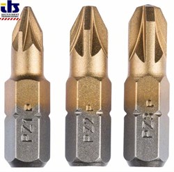 Набор из 3 насадок-бит Bosch Titanium (PZ) PZ1; PZ2; PZ3; 25 mm [2609255968]