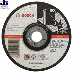 Обдирочный круг, выпуклый Bosch Expert for Inox AS 30 S INOX BF, 150 mm, 6,0 mm [2608602489]