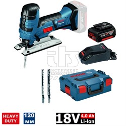 Аккум. лобзик BOSCH GST 18 V-LI S L-BOXX (18.0 В, 2 акк., 5.0 А/ч, Li-Ion, пропил до 120 мм) (06015A5104) - фото 91975