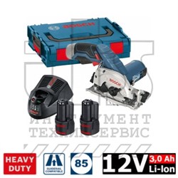 Циркулярная пила GKS 12V-26 аккумуляторная (2*3.0Ah), BOSCH - фото 92375