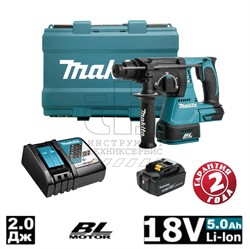 Перфоратор SDS-plus DHR242RT аккумуляторный (18V / 1*5.0 Ah / 2 J / Кейс), MAKITA - фото 92717