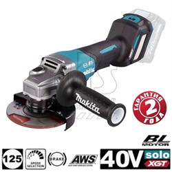 MAKITA GA029GZА2 Углошлфимашина(XGT 40V, 125 мм, 3000-8500 б/мин,клавиша)+АКЦИЯ:BL4025(2.5Ah)+DC40RA