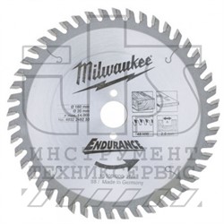 Диск пильный для циркулярок 160/20 Z48 дерево, Milwaukee - фото 94910