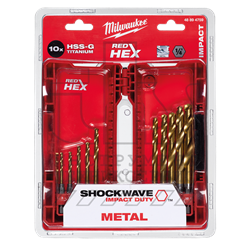 Набор сверл по металлу MILWAUKEE Shockwave HSS-G Tin Red Hex (10шт), MILWAUKEE